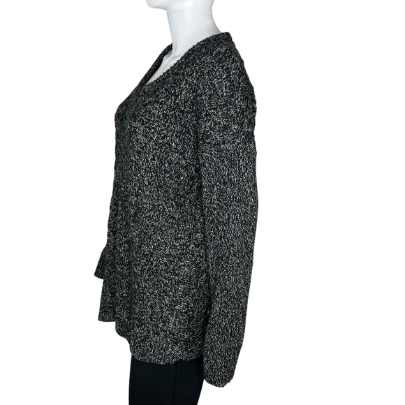 Athleta Northern Lights Asymmetrical Sweater Women Marled Gray Knit L - Picture 3 of 7